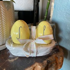 Rae Dunn Yellow Egg Salt and Pepper